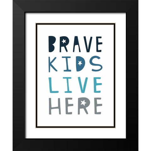 Brave Kids Black Modern Wood Framed Art Print with Double Matting by Tyndall, Elizabeth