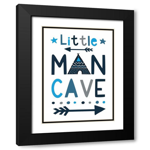 Little Man Cave Black Modern Wood Framed Art Print with Double Matting by Tyndall, Elizabeth