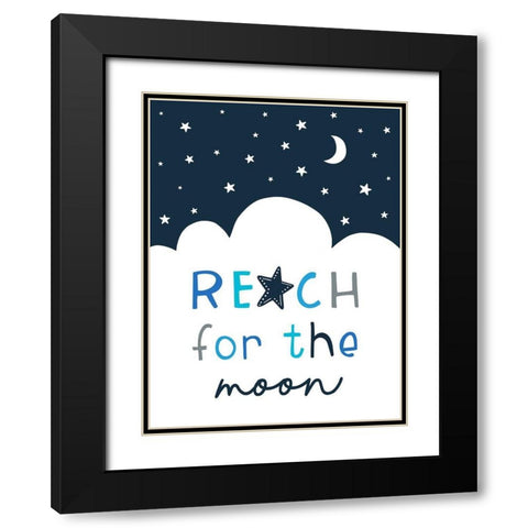 Reach for the Moon Black Modern Wood Framed Art Print with Double Matting by Tyndall, Elizabeth
