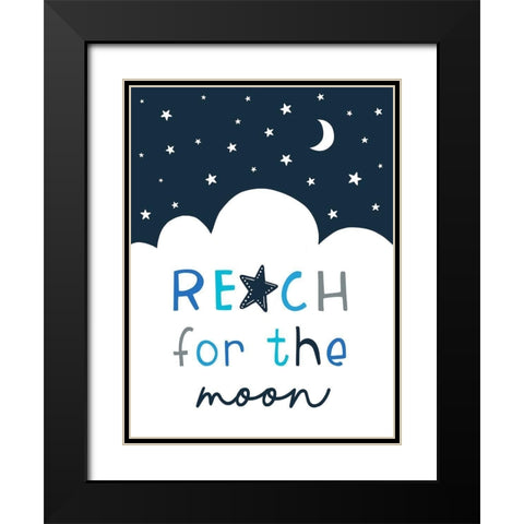 Reach for the Moon Black Modern Wood Framed Art Print with Double Matting by Tyndall, Elizabeth