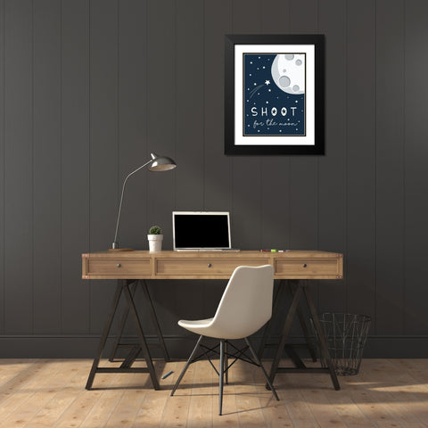 Shoot for the Moon Black Modern Wood Framed Art Print with Double Matting by Tyndall, Elizabeth