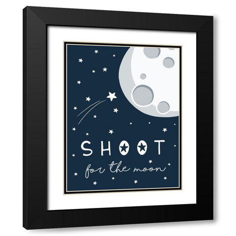 Shoot for the Moon Black Modern Wood Framed Art Print with Double Matting by Tyndall, Elizabeth