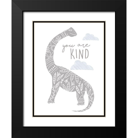 You Are Kind Dino Black Modern Wood Framed Art Print with Double Matting by Tyndall, Elizabeth