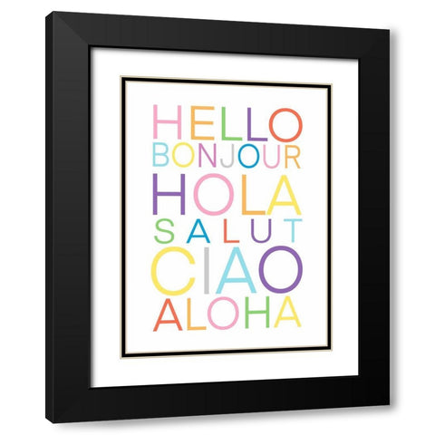 Hello   Black Modern Wood Framed Art Print with Double Matting by Tyndall, Elizabeth