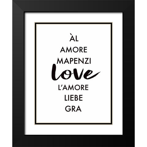 Love Languages Black Modern Wood Framed Art Print with Double Matting by Tyndall, Elizabeth