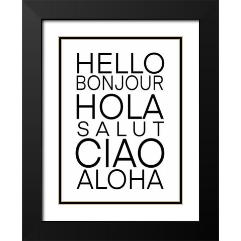 Hello Language  Black Modern Wood Framed Art Print with Double Matting by Tyndall, Elizabeth