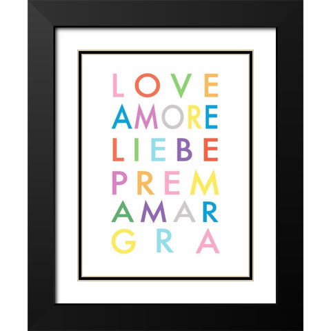 Love Languages Black Modern Wood Framed Art Print with Double Matting by Tyndall, Elizabeth