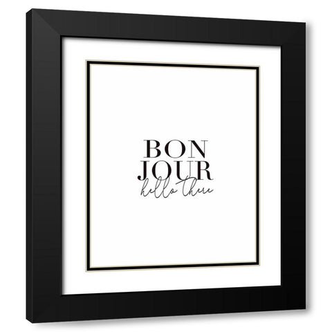 Bonjour Black Modern Wood Framed Art Print with Double Matting by Tyndall, Elizabeth