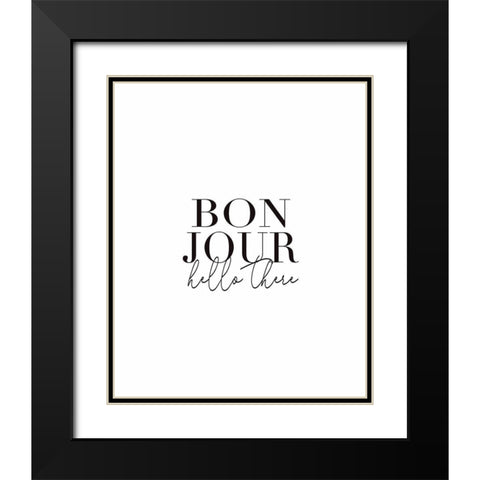 Bonjour Black Modern Wood Framed Art Print with Double Matting by Tyndall, Elizabeth