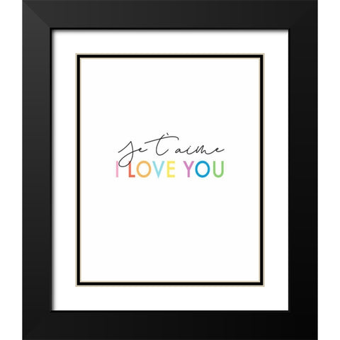 I Love You Black Modern Wood Framed Art Print with Double Matting by Tyndall, Elizabeth