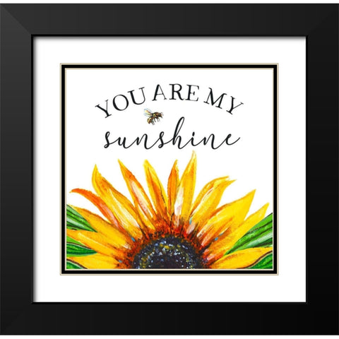 Sunshine Sunflower Black Modern Wood Framed Art Print with Double Matting by Tyndall, Elizabeth