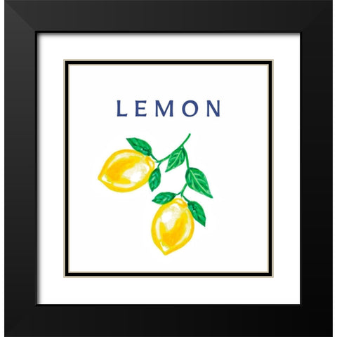 Hanging Lemons II Black Modern Wood Framed Art Print with Double Matting by Tyndall, Elizabeth