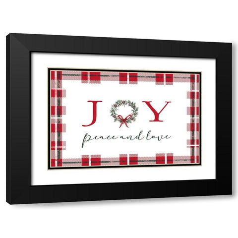 Joy-Peace and Love Black Modern Wood Framed Art Print with Double Matting by Tyndall, Elizabeth