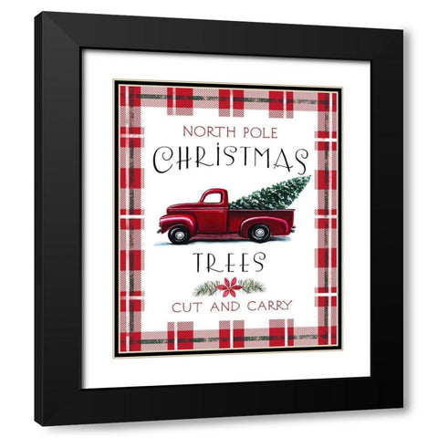 Red Truck Black Modern Wood Framed Art Print with Double Matting by Tyndall, Elizabeth