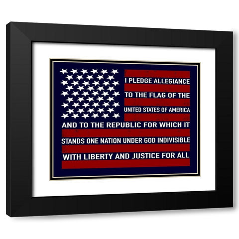 Pledge Allegiance Black Modern Wood Framed Art Print with Double Matting by Tyndall, Elizabeth