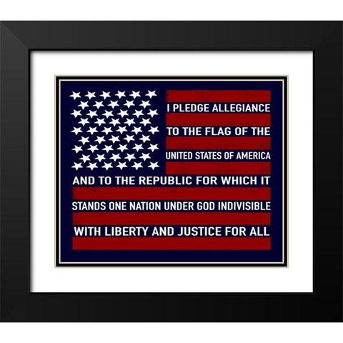 Pledge Allegiance Black Modern Wood Framed Art Print with Double Matting by Tyndall, Elizabeth