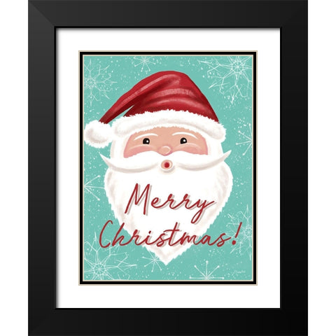 Merry Christmas Black Modern Wood Framed Art Print with Double Matting by Tyndall, Elizabeth