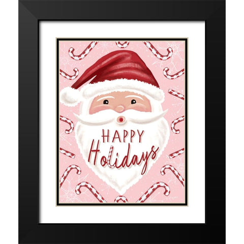 Happy Holidays Black Modern Wood Framed Art Print with Double Matting by Tyndall, Elizabeth