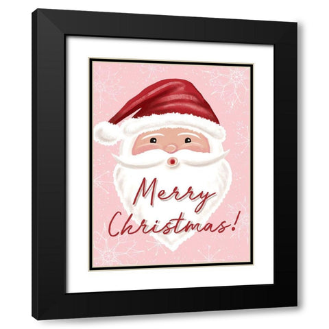 Merry Christmas Black Modern Wood Framed Art Print with Double Matting by Tyndall, Elizabeth