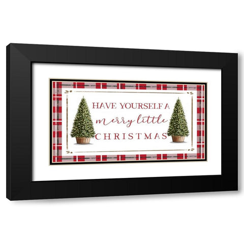 Merry Little Christmas Black Modern Wood Framed Art Print with Double Matting by Tyndall, Elizabeth