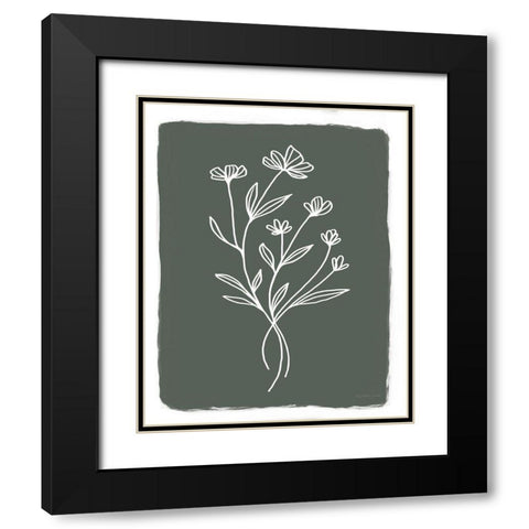 Green Botanical II Black Modern Wood Framed Art Print with Double Matting by Tyndall, Elizabeth