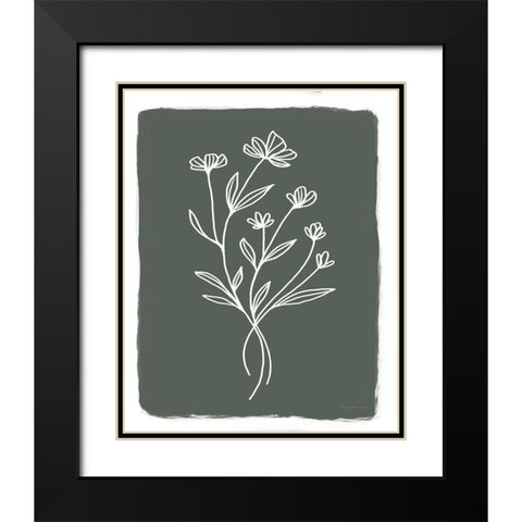 Green Botanical II Black Modern Wood Framed Art Print with Double Matting by Tyndall, Elizabeth