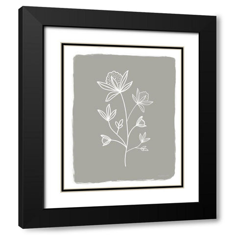 Gray Botanical I Black Modern Wood Framed Art Print with Double Matting by Tyndall, Elizabeth