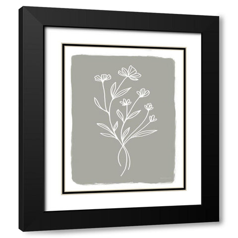 Gray Botanical III Black Modern Wood Framed Art Print with Double Matting by Tyndall, Elizabeth