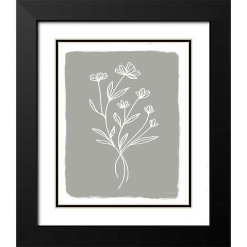 Gray Botanical III Black Modern Wood Framed Art Print with Double Matting by Tyndall, Elizabeth