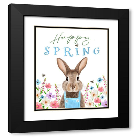 Happy Spring Black Modern Wood Framed Art Print with Double Matting by Tyndall, Elizabeth