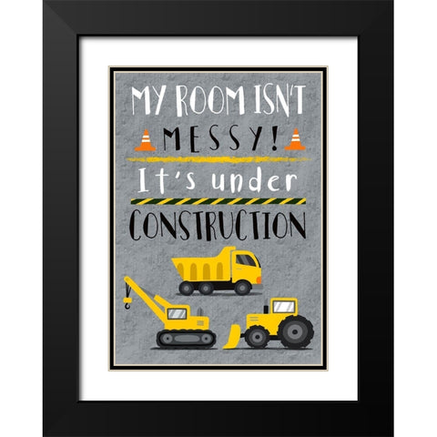 Under Construction Black Modern Wood Framed Art Print with Double Matting by Tyndall, Elizabeth