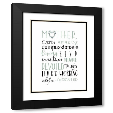 Mother Black Modern Wood Framed Art Print with Double Matting by Tyndall, Elizabeth