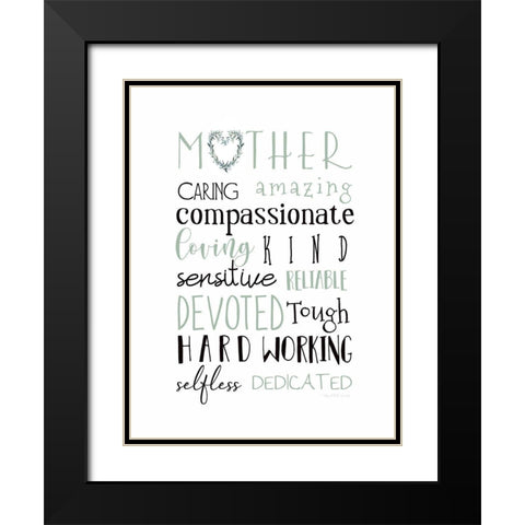 Mother Black Modern Wood Framed Art Print with Double Matting by Tyndall, Elizabeth