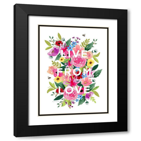 Live from Love Black Modern Wood Framed Art Print with Double Matting by Tyndall, Elizabeth