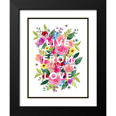 Live from Love Black Modern Wood Framed Art Print with Double Matting by Tyndall, Elizabeth