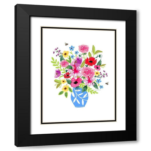 Blue Vase Black Modern Wood Framed Art Print with Double Matting by Tyndall, Elizabeth