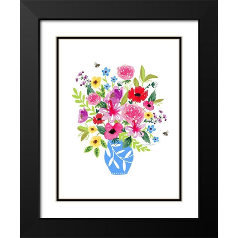 Blue Vase Black Modern Wood Framed Art Print with Double Matting by Tyndall, Elizabeth