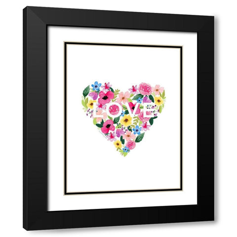 Flower Heart Black Modern Wood Framed Art Print with Double Matting by Tyndall, Elizabeth