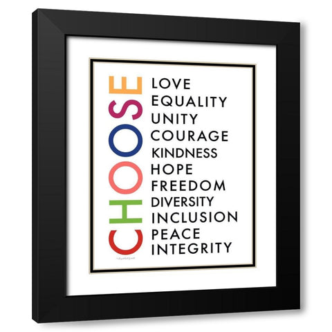 Choose Your Words Black Modern Wood Framed Art Print with Double Matting by Tyndall, Elizabeth