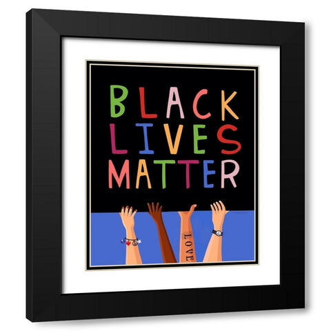 Black Lives Matter Black Modern Wood Framed Art Print with Double Matting by Tyndall, Elizabeth