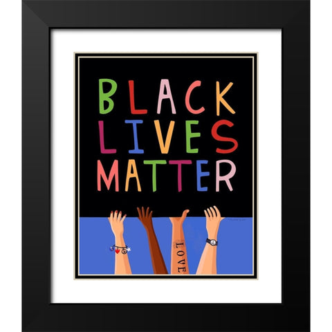 Black Lives Matter Black Modern Wood Framed Art Print with Double Matting by Tyndall, Elizabeth