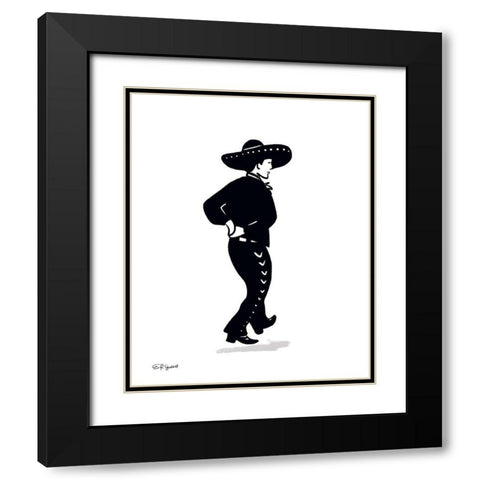 Spanish Dancer Black Modern Wood Framed Art Print with Double Matting by Tyndall, Elizabeth