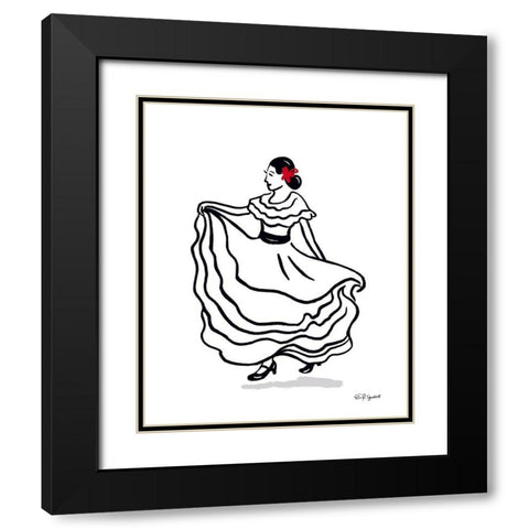 Spanish Dancer II Black Modern Wood Framed Art Print with Double Matting by Tyndall, Elizabeth