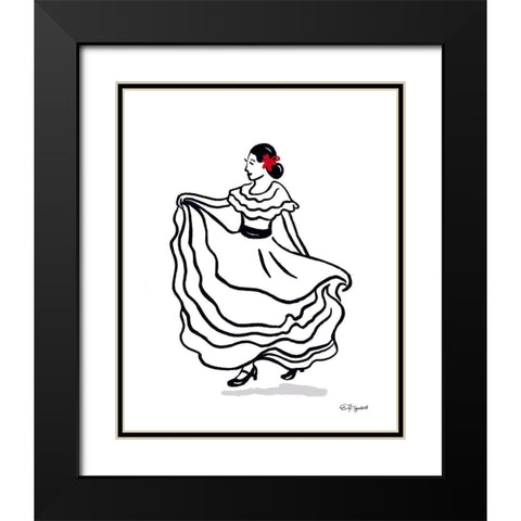 Spanish Dancer II Black Modern Wood Framed Art Print with Double Matting by Tyndall, Elizabeth