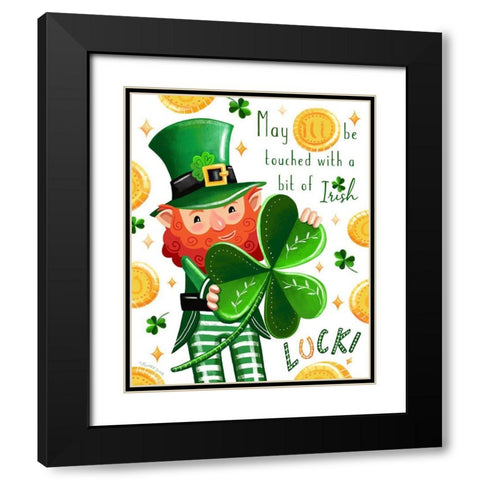 Leprechaun Black Modern Wood Framed Art Print with Double Matting by Tyndall, Elizabeth