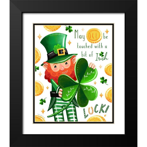 Leprechaun Black Modern Wood Framed Art Print with Double Matting by Tyndall, Elizabeth