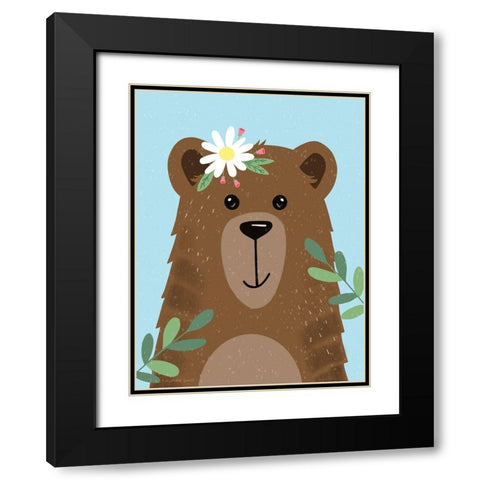 Buddy Bear Black Modern Wood Framed Art Print with Double Matting by Tyndall, Elizabeth