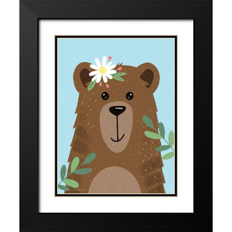 Buddy Bear Black Modern Wood Framed Art Print with Double Matting by Tyndall, Elizabeth