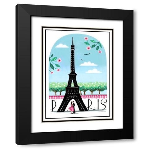 Paris Black Modern Wood Framed Art Print with Double Matting by Tyndall, Elizabeth