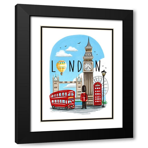 London Black Modern Wood Framed Art Print with Double Matting by Tyndall, Elizabeth